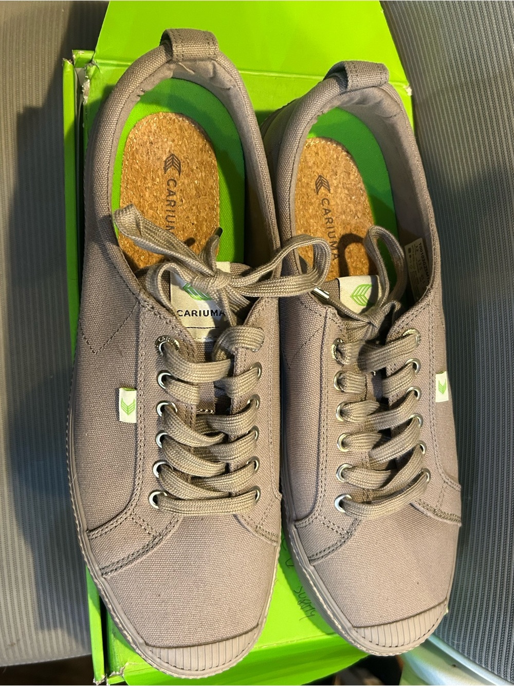 Cariuma Men’s Taupe Canvas Sneakers - Lace-Up Casual Shoes